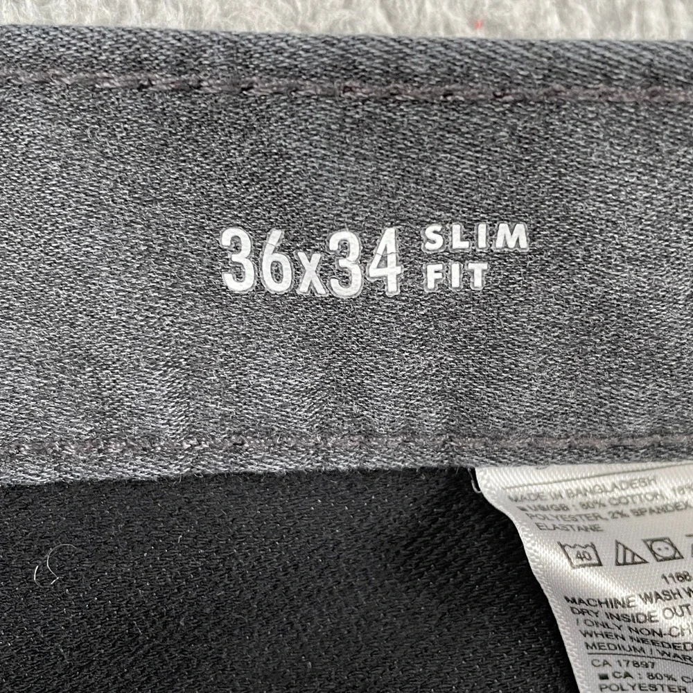 Banana Republic Jeans Mens 36x34 Gray Travel Jean Slim Fit Denim 5-Pocket Pant